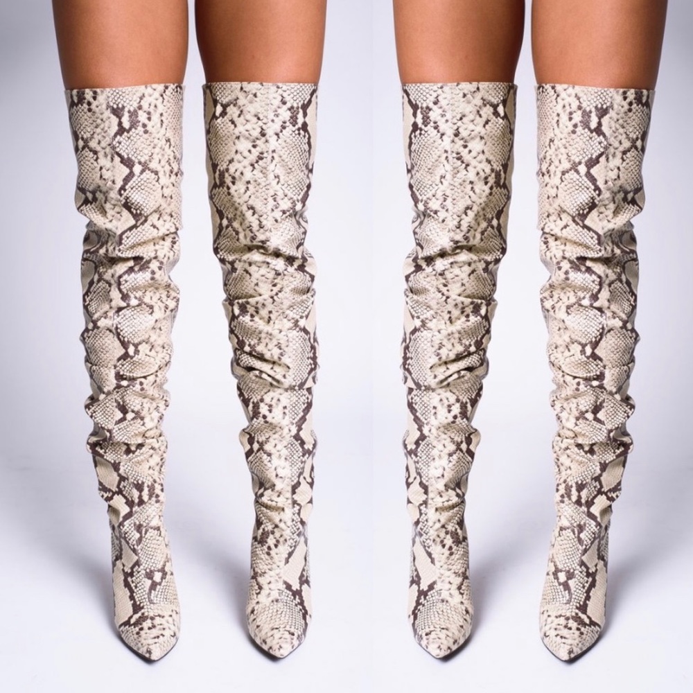 🔥🔥Snake thigh high over the knee high heel boots - Picture 5 of 7